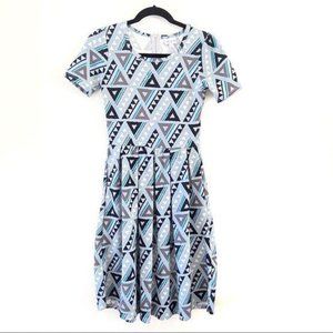 Lularoe Tribal Print Amelia Dress Gray Size XS